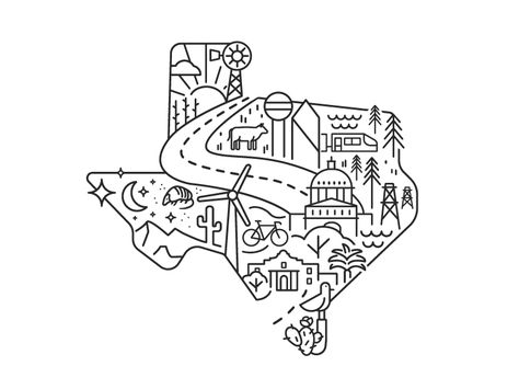 Texas Line Art, Texas Stamp Tattoo, Simple Texas Tattoo, Small Texas Tattoo, Texas Doodles, Texas Inspired Tattoo, Texas Themed Tattoos, Texas Tattoos Women, Texas Illustration