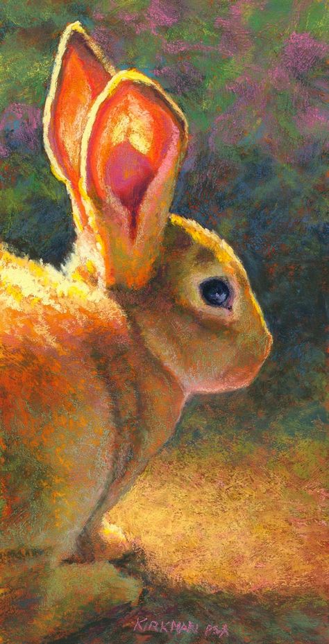 Rita Kirkman's Daily Paintings: A Good Listener Watercolor Rabbit, A Good Listener, Bunny Painting, Rabbit Painting, Oil Pastel Paintings, Oil Pastel Art, Rabbit Art, Bunny Art, Good Listener