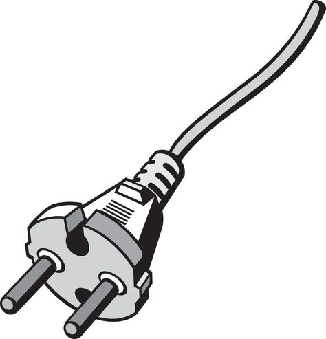 Power Plug or Cable Plug Drawing, Power Chord, Power Plug, Vector Drawing, Ants, Cable, Drawings, Gifts