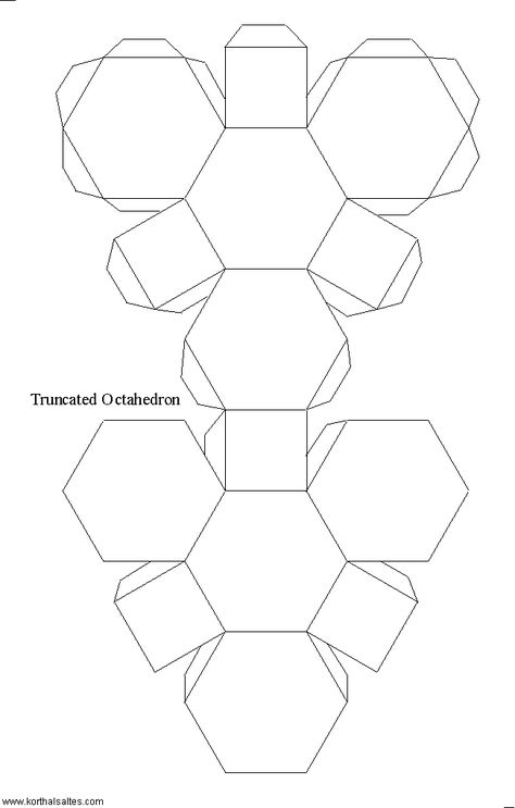 Paper Model of a Truncated Octahedron Carton Diy, Crea Fimo, Origami And Kirigami, Papercraft Templates, Paper Birds, Math Art, Paper Art Craft, Paper Model, Paper Crafts Origami