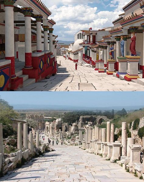 Ancient Greeks did not live among ruins. This is, of course, an obvious truth, but one we run the risk of forgetting if we watch too many historical fantasies set in their time and place as popularly imagined. Architecture Antique, Ancient Athens, Ancient Greek City, Greek Temple, Greek Statues, Empire Romain, Ancient Greek Architecture, Grece Antique, Roman Architecture