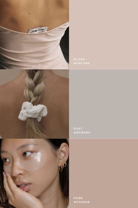 Branding color scheme moodboard in pale pink, blush pink, and beige tones Beige Inspiration, Branding Palette, Chic Branding, Eco Print Scarf, Hex Color Palette, Color Palette Pink, Brand Color Palette, Skin Therapy, Design Principles