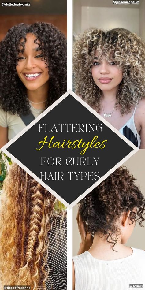 Curly Hairstyles Different Curl Types, Tight Curly Hair, Short Curly Cuts, Curl Types, Different Curls, Flattering Hairstyles, Curly Hair Types, Voluminous Curls, Hairstyles For Curly Hair