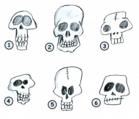 Different types How To Draw Skulls, Skull Digital Art, Draw A Skull, Cartoon Skull, Draw Cartoon, Monster Drawing, Doodle Art Journals, Skulls Drawing, Skull Drawing