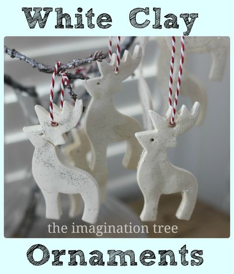 How to Make Baking Soda [bicarb of soda] White Clay for models, ornaments and more! White Clay Ornaments, Imagination Tree, Reindeer Craft, Homemade Ornaments, Reindeer Ornaments, Ornament Tutorial, Clay Ornaments, Xmas Ideas, Noel Christmas