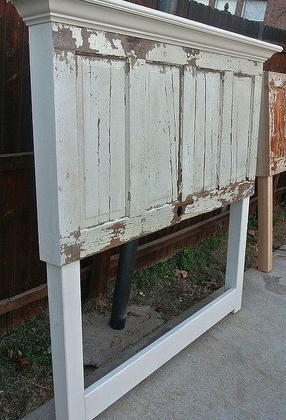 90 year old door headboard made to fit both a queen size or full size bed, bedroom ideas, painted furniture, repurposing upcycling Distressed Headboard, Door Headboards, Headboard From Old Door, 5 Panel Doors, Door Headboard, Vintage Headboards, Pallet Beds, Diy Headboards, Diy Headboard