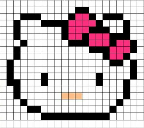 Hello Kitty pixel Easy Pixel Art Cute Hello Kitty, Hello Kitty Block Art, Pixlr Art Hello Kitty, Easy Pixel Art Hello Kitty, Hello Kitty Pixel Art Grid, Pixelart Hello Kitty, Iphone Wallpaper Japan, 1940s Wallpaper, Cat App