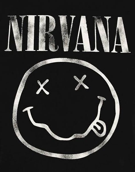 Smiley Logo, Rock Vibes, Grunge Band, White Set, Rock Style, Nirvana, Smiley, The Black, Band