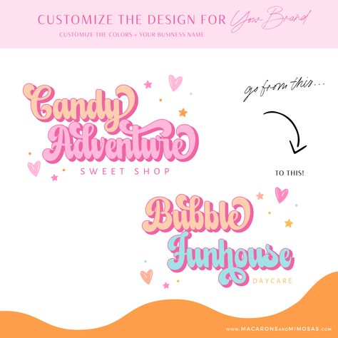 - Logo for a website and mobile app that features a variety of candy-themed#bubblefont #funwithfonts #creativelettering #typographylove #fontobsessed Candy Brands Logo, Canva Logo Ideas, Retro Font Canva, Cute Fonts Alphabet Cursive, Bubble Fonts Alphabet Graffiti, Cute Fonts Alphabet Bubble, Cute Canva Fonts, Cute Fonts Alphabet Doodles, Bubbly Fonts