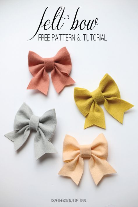 Baby Mobil, Diy Bows, Felt Bows, Bow Tutorial, Felt Patterns, Bow Pattern, Baby Diy, Diy Hair Bows, Diy Bow