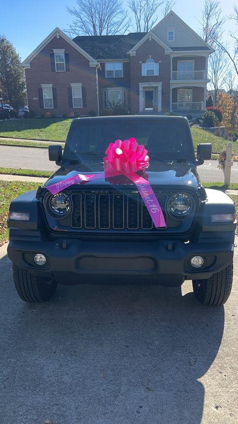 #jeep #pinkbows #sweet16 #surprise Cute Jeeps, Sweet 16 Car, Pink Bow, Sweet 16, Jeep, Collage, Pins, Quick Saves