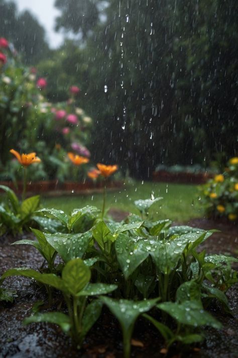 Emeralds Aesthetic, Summer Rain Aesthetic, Raindrops Aesthetic, Rainy Day Wallpaper, Plants Stand, Rainy Window, Greenery Plants, Rain Pictures, Carolina Reaper