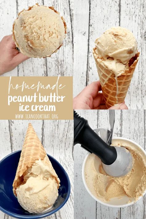 Homemade Peanut Butter Ice Cream Recipe | I Can Cook That Homemade Peanut Butter Ice Cream, Peanut Butter Ice Cream Recipe, Peanut Butter Powder Recipes, Specialty Desserts, Chocolate Peanut Butter Ice Cream, Electric Ice Cream Maker, Peanut Butter Banana Muffins, Butter Ice Cream, Easy Ice Cream Recipe