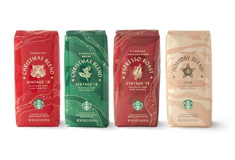 Peppermint Brownie Cake Pops, Coffee Bean Packaging, Bean Packaging, Starbucks Coffee Beans, Christmas Packages, Coffee Package, Cranberry Bliss Bars, Starbucks Design, Package Mockup