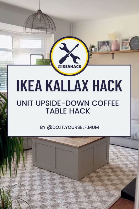 Ikea Hack Coffee Table With Storage, Kallax Coffee Table, Coffee Table Hacks, Kallax Unit, Ikea Kallax Unit, Kallax Hack, Ikea Kallax Hack, Ikea Kallax, Living Room Essentials