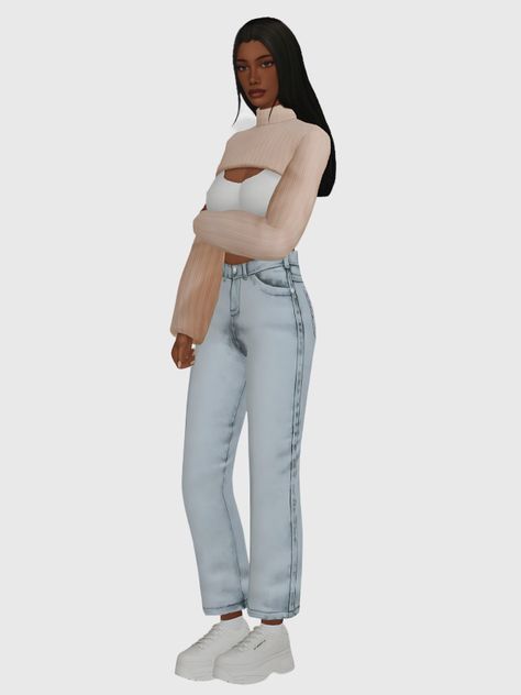 Dress Boots Outfit, Crop Top And Sweatpants, Posting Content, Pelo Sims, Stylish Leggings, Sims 4 Dresses, Sims 4 Characters, Sims Four, Sims 4 Collections