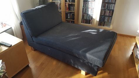 I have had an IKEA chaise lounge for a while. It has always been hard to vacuum beneath it. Today I replaced the original legs with IKEA Sultan in oak. Ikea Chaise, Kivik Chaise, Ikea Bank, Tiny Apartment Decorating, Kivik Sofa, Ikea Kivik, Ikea Couch, Sofa Bed With Chaise, Basic Sewing