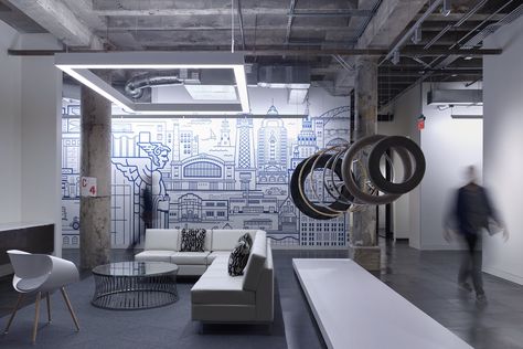 Dealer Tire Offices - Cleveland - Office Snapshots Shop Office Ideas, Company History Wall, Petaling Street, Food Stall Design, Tire Shop, Company History, Stall Design, History Wall, Wall Graphic