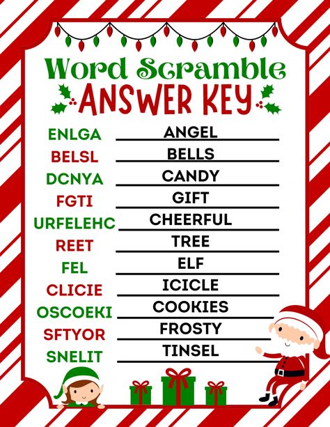 Christmas Scramble Free Printable, Christmas Word Games, Christmas Emoji Game, Free Printable Christmas Games, Xmas Activities, Christmas Riddles, Gift Games, Fun Family Christmas Games, Christmas Party Games For Kids