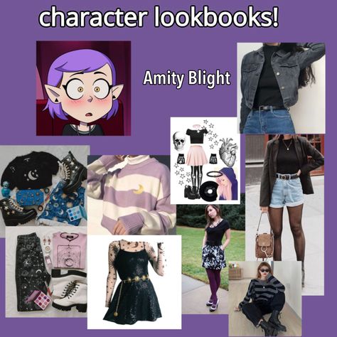 Amity Blight Full Outfit, Amity Blight Outfit Aesthetic, The Owl House Outfits Ideas, Owl House Outfits, Amity Blight Outfit Ideas, Willow Park Inspired Outfits, Lumity Cosplay, Amity Blight Inspired Outfits, Amity Inspired Outfits