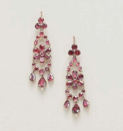 Georgian Earrings, Ancient Jewellery, Georgian Jewelry, Historical Jewellery, Garnet Jewelry, Garnet Earrings, Old Jewelry, Royal Jewelry, Art Deco Diamond