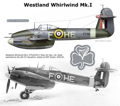 Westland Whirlwind Mk.I Westland Whirlwind, Raf Aircraft, Wwii Plane, British Aircraft, Ww2 Planes, Navy Aircraft, Aircraft Art, Wwii Aircraft, Ww2 Aircraft