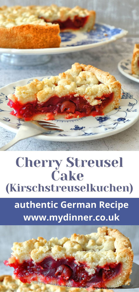 German Cherry Streusel Cake German Cherry Cake, Sour Cherry Dessert Recipes, Cherry Streusel Pie, Sour Cherry Desserts, Sour Cherry Pie Filling, Easy Cherry Cake, Cherry Cake Filling, Sour Cherry Cake, Cherry Streusel