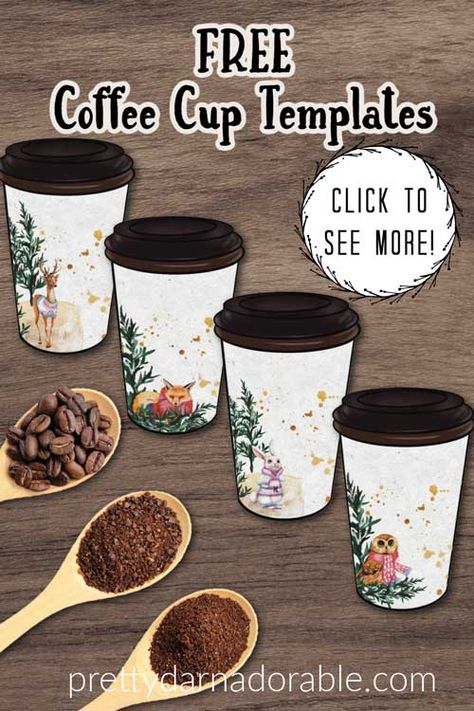 Coffee Cup Template, Cup Template, Crochet Labels, Winter Patterns, Fall Planner, Crochet Christmas Stocking Pattern, Free Printable Tags, Coffee Cup Cozy, Coffee Cup Sleeves