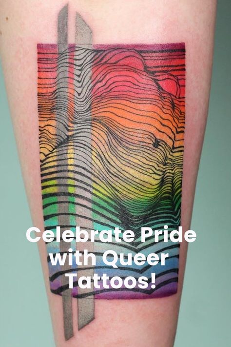 Queer Tattoos For Women, Lgbtq Tattoos, Queer Tattoos, Gay Tattoo, Pride Tattoo, Rainbow Tattoos, Tattoo Concepts, Mother Daughter Tattoos, Tattoos For Daughters