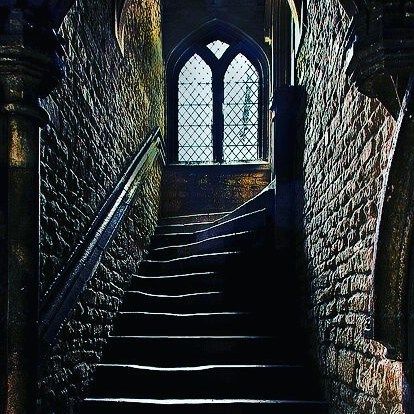 Browne's Hospital is an old almshouse This spooky staircase had guests scared stiff as the wind would howl eerily under the door at the top Gothic Staircase, Dark Alleyway, House Of Wind, Painted Staircases, Victorian Life, Gothic Castle, Darkest Dungeon, Fantasy Places, House On A Hill