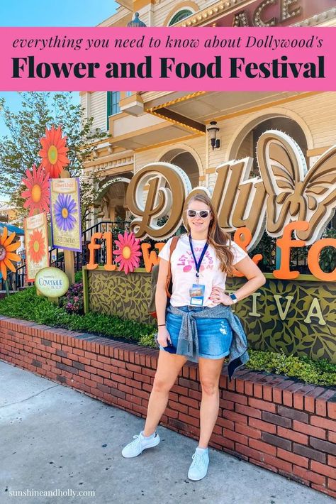 Everything You Need to Know About the Dollywood Flower and Food Festival | sunshineandholly.com | #dollywood | #flowerandfood Cute Outfits To Wear To Dollywood, Dollywood Shirts, Dollywood Park Outfit, Dollywood Park, Pink Jeep, Coat Of Many Colors, Mommy Tips, Mosaic Flowers, Flower Festival