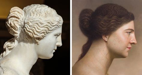 An Artist Shows What People in Famous Sculptures and Paintings Would Look Like in Real Life Greek Empire, Facial Reconstruction, Famous Sculptures, Greek Women, Classic Sculpture, Greek Sculpture, Painting Tutorials, Vintage Oil Painting, Art Institute Of Chicago