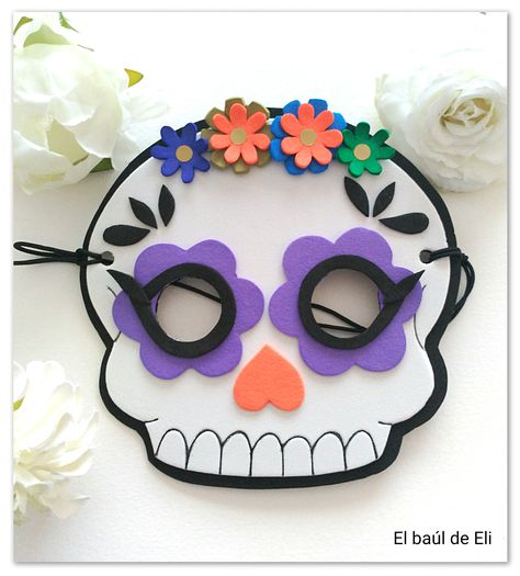 Careta Catrina en goma eva #catrina #gomaeva #foamy Mascaras Halloween, Felt Crown, Manualidades Halloween, Decorate Notebook, Halloween 2018, Crown Headband, Space Crafts, Halloween Masks, Childrens Art