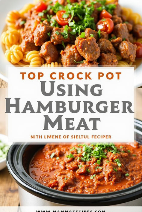 Looking for delicious and easy slow-cooker recipes? These top crock pot recipes using hamburger meat are perfect for busy nights! From hearty soups to comforting casseroles, discover flavorful meals your family will love. Set it, forget it, and enjoy! Hamburger In The Crockpot, Crockpot With Hamburger Meat, Crockpot Meals With Hamburger Meat, Hamburger Crock Pot Recipes, Hamburger Meat Recipes Crockpot, Hamburger Crockpot Meals, Recipes Using Hamburger Meat, Meals Hamburger Meat, Crockpot Hamburger Meat Recipes