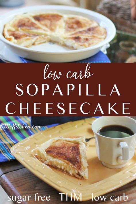 Try this creamy, Mexican inspired low carb dessert with a flaky crust. Sopapilla cheesecake is super simple to make and absolutely delicious to eat! #sugarfree #lowcarb #dessert #cheesecake Sopapilla Recipe, Sopapilla Cheesecake, Dessert Cheesecake, Low Carb Cheesecake Recipe, Low Carb Low Fat Recipes, Low Carb Cheesecake, Low Carb Low Sugar, Best Low Carb Recipes, Low Carb Dessert