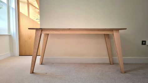 Simple Table Legs, One Sheet Plywood Projects, Ply Dining Table, Plywood Dining Table, Dining Table Diy, Plywood Furniture Plans, Pallet Deck Diy, Dine Table, Plywood Diy