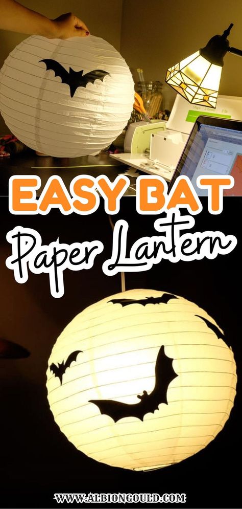 Add a spooky touch to your Halloween decor with this easy bat paper lantern DIY! This fun craft is perfect for creating a festive atmosphere with just a few simple supplies. Whether you’re decorating for a Halloween party or just want to give your home some seasonal flair, this lantern will do the trick. It’s a great project for both kids and adults to enjoy during the spooky season. King Boo Paper Lantern, Pumpkin Paper Lanterns Diy, Halloween Paper Lanterns Diy, Paper Lantern Ghost, Pumpkin Paper Lanterns, Paper Lantern Halloween, Halloween Lanterns Paper, Halloween Paper Lantern Cricut, Scary Godmother