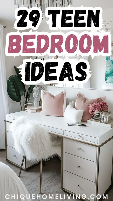 Are you looking for beautiful and functional teen girl bedroom ideas? We’ll look no further! In this post, you will find curated super cute ideas to turn your teen’s room into a stylish haven. Teens Girls Bedroom Ideas, Teen Girl Bedroom Ideas 2024, Pb Teen Girls Bedroom, Teen Bedroom Color Schemes, New Room Ideas Bedrooms For Teens, Teen Girl Bedroom Ideas Small Room, Modern Girls Bedroom Ideas, Cozy Teen Girl Bedroom, College Girl Bedroom Ideas