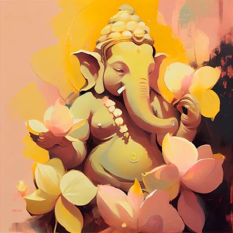 Lord Ganesh Illustration, Dancing Ganesha Painting, Ganpati Abstract Painting, Abstract Ganesha Painting Modern, Abstract Ganesha Art Modern, Ganesh Chaturthi Art, Ganesh Modern Art, Ganesha Modern Art, Abstract Ganesha Painting