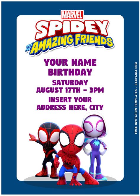 Nice (Free Editable PDF) Spidey And Ghost Spider Birthday Invitation Templates #free #freeinvitation2019 #birthday #disney #invitations #invitationtemplates Editable Invitations Free Templates, Ghost Spider Birthday, Spiderman Birthday Party Invitations, Spidey Party, Spidey Birthday, Spiderman Birthday Invitations, Birthday Party Invitations Free, Boys First Birthday Party Ideas, 5 Birthday