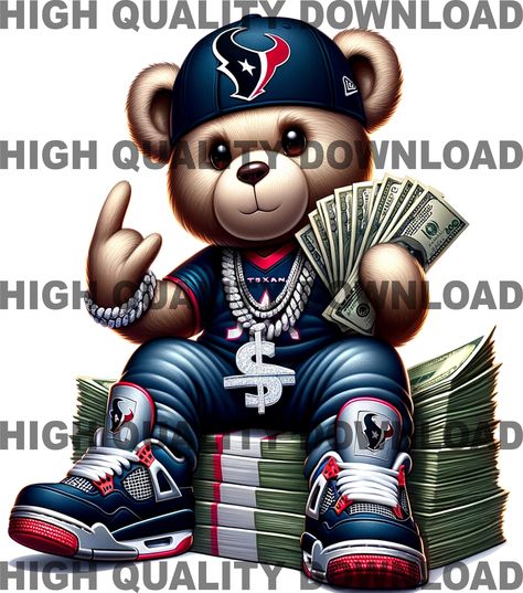 Realistic Cartoon Style, T Shirt Design Software, Houston Texans Logo, Texans Logo, Dallas Cowboys Wallpaper, Houston Texans Football, Realistic Cartoons, Texans Football, Bear Png