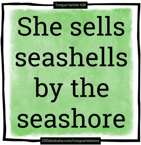 She sells seashells by the seashore She Sells Seashells By The Seashore, Seashell Art Diy, April April, Tongue Twisters, Family Party Games, She Sells Seashells, English Tips, Sea Shore, Seashell Art