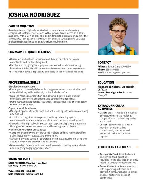 High School Student Resume Examples - Templates & Tips for 2024 Student Resume Examples, High School Student Resume, High School Resume Template, High School Resume, School Resume, It Cv, Student Resume Template, Functional Resume, Writing A Cover Letter