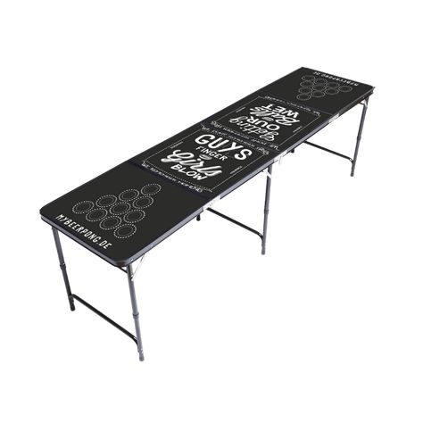 Der Bier Pong Tisch im MyBeerPong Chalk Design ist das Highlight auf jeder Party! Mit diesem Beer Pong Tisch in Premiumqualität spielst du wie bei den Beer Pong Series in Las Vegas. Er ist nicht nur blitzschnell aufgebaut, sondern besitzt auch wie alle Profi Bier-Pong Tische eine erhöhe Querstrebe. So hast du Platz für deinen Fuß und wirst beim Werfen nicht gestört. Das macht ihn zum perfekten Beerpongtisch für ein Turnier! Der Aufdruck des Bier Pong Tisches ist “Girls Blow, Guys Finge Beerpong Table, Chalk Design, Beer Pong, Folding Table, Chalk, Las Vegas, Beer, Home Decor, Design