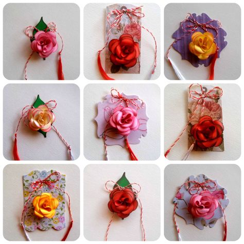 Welcoming spring: Martisoare handmade Martisoare Handmade Ideas, Fabric Flowers Diy, Air Dry Clay, Flowers Diy, Handmade Decorations, Paracord, Fabric Flowers, Diy And Crafts, Stationery