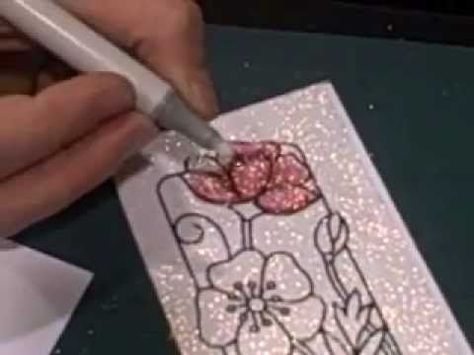 We really enjoyed this lady and her technique using the fine glitter and many different options. The results were really stunning.: Glitter Video, Alcohol Pens, Paper Craft Techniques, Stamp Tutorial, Craft Techniques, Water Brush, Easy Coloring, Card Making Tips, Scrapbooking Techniques