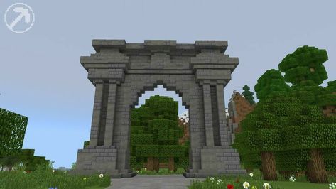 Roman Minecraft, Minecraft Archway, Minecraft Castle Walls, Minecraft Arch, Villa Minecraft, Roman Arch, Minecraft Castle Designs, Minecraft Underground, Construction Minecraft