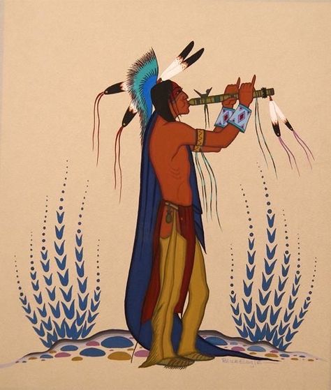 American Indian Artwork, Blue Eagle, Native Artwork, Eagle Painting, Native American Paintings, Flute Player, Native American Flute, Native American Pictures, Native American Artwork