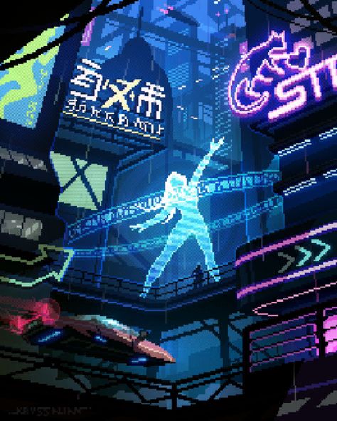 ArtStation - Hologram, Christopher Anry New Retro Wave, Pix Art, Flying Car, Cyberpunk City, Pixel Games, Pixel Image, 8 Bits, Retro Waves, Futuristic City