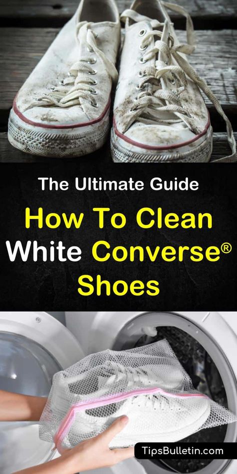 Find out how to clean converse shoes with this ultimate guide. Did you know you can clean shoes fast with toothpaste or with baking soda. Learn how to make DIY cleaning solutions in 5 minutes with our step-by-step guide. Learn the best ways to clean shoes without washing machine. Cleaning Tennis Shoes, Homestead Cleaning, How To Wash Converse, Stretch Out Shoes, Clean White Converse, Cleaning White Shoes, How To Clean White Converse, Tidy Tips, Clean Converse